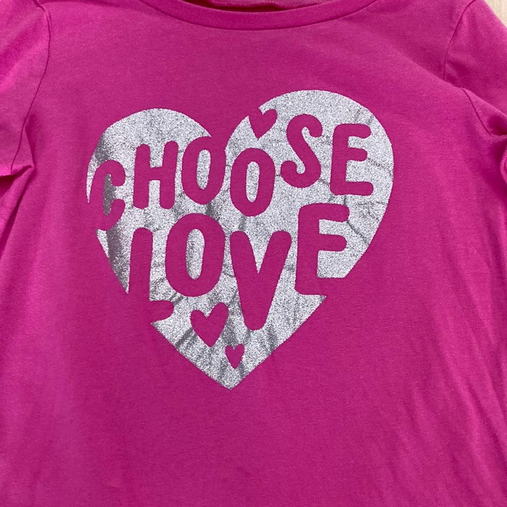 🌖 Carters size 8 pink long sleeve shirt choose love - Picture 2 of 4